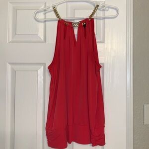 Inc International Concepts red top gold chain accent size L